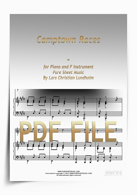 Thumbnail Camptown Races for Piano and F Instrument (PDF file), Pure Sheet Music arranged by Lars Christian Lundholm