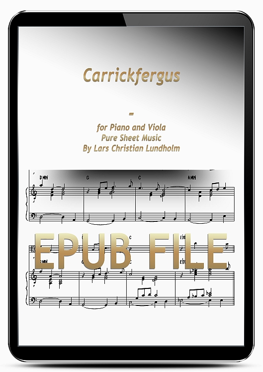 Thumbnail Carrickfergus for Piano and Viola (EPUB file), Pure Sheet Music as Ebook arranged by Lars Christian Lundholm