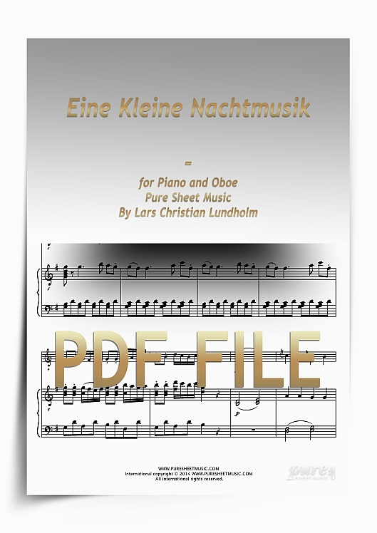 Thumbnail Eine Kleine Nachtmusik for Piano and Oboe (PDF file), Pure Sheet Music arranged by Lars Christian Lundholm