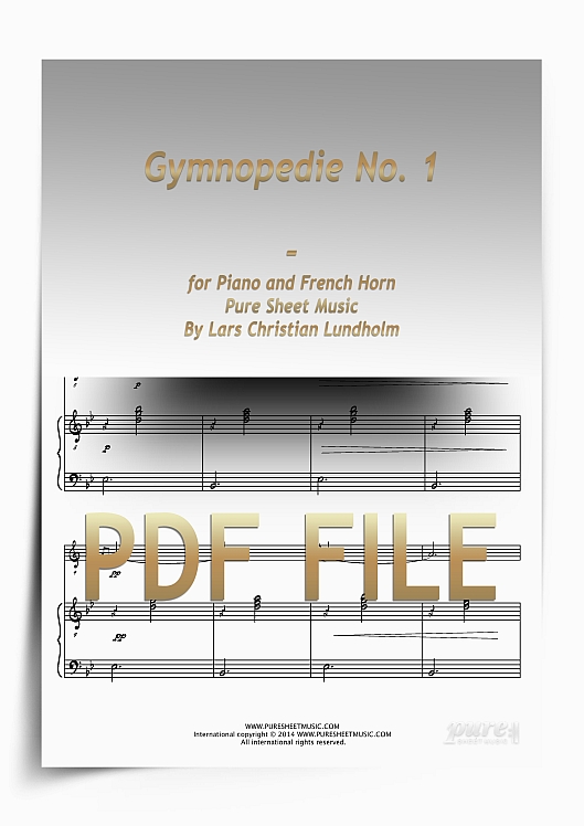 Thumbnail Gymnopedie No. 1 for Piano and French Horn (PDF file), Pure Sheet Music arranged by Lars Christian Lundholm