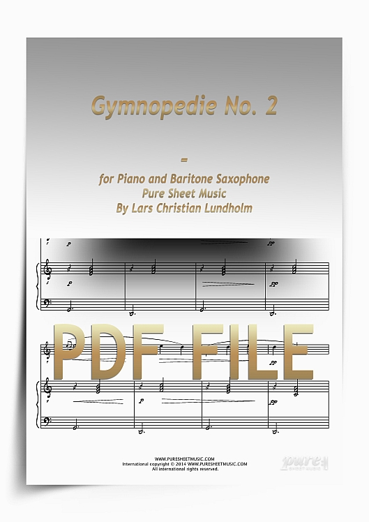 Thumbnail Gymnopedie No. 2 for Piano and Baritone Saxophone (PDF file), Pure Sheet Music arranged by Lars Christian Lundholm