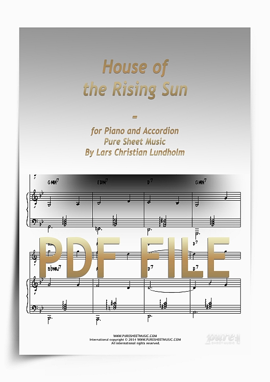 Thumbnail House of the Rising Sun for Piano and Accordion (PDF file), Pure Sheet Music arranged by Lars Christian Lundholm