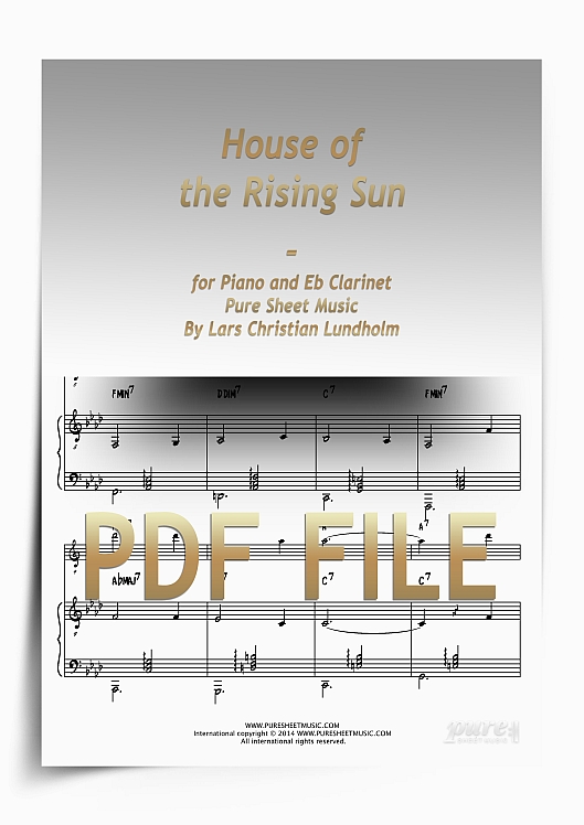 Thumbnail House of the Rising Sun for Piano and Eb Clarinet (PDF file), Pure Sheet Music arranged by Lars Christian Lundholm