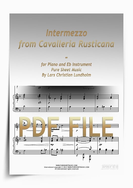 Thumbnail Intermezzo from Cavalleria Rusticana for Piano and Eb Instrument (PDF file), Pure Sheet Music arranged by Lars Christian Lundholm