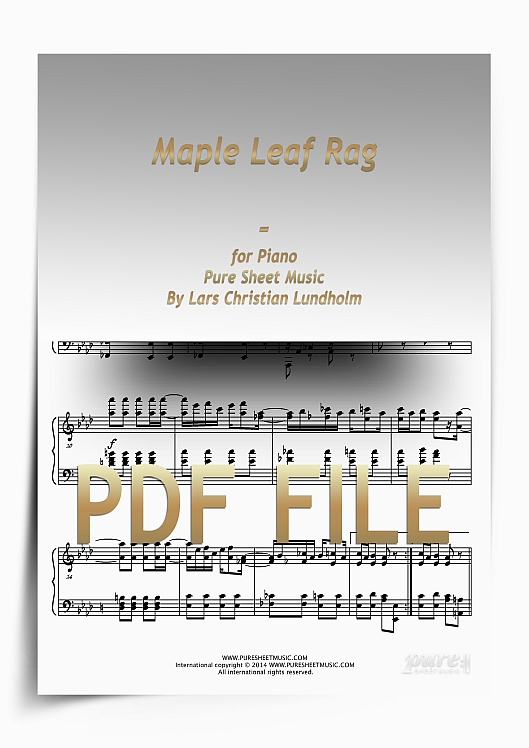 Thumbnail Maple Leaf Rag for Piano (PDF file), Pure Sheet Music arranged by Lars Christian Lundholm