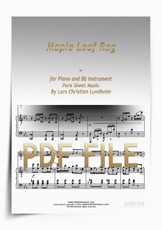 Thumbnail Maple Leaf Rag for Piano and Bb Instrument (PDF file), Pure Sheet Music arranged by Lars Christian Lundholm