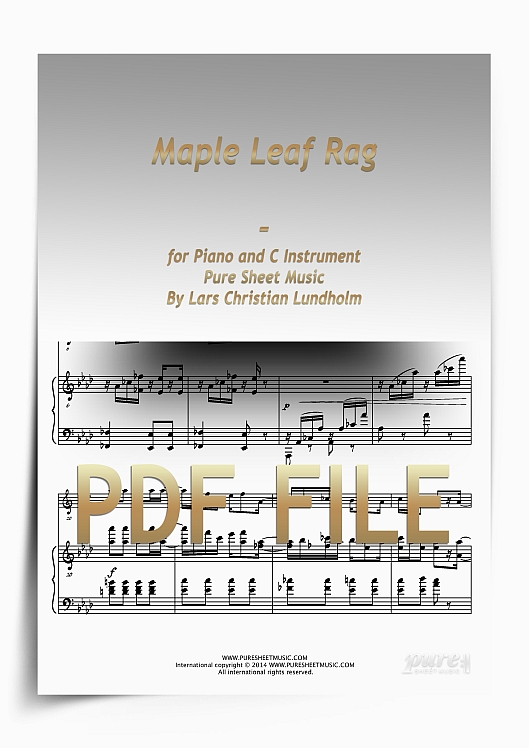 Thumbnail Maple Leaf Rag for Piano and C Instrument (PDF file), Pure Sheet Music arranged by Lars Christian Lundholm