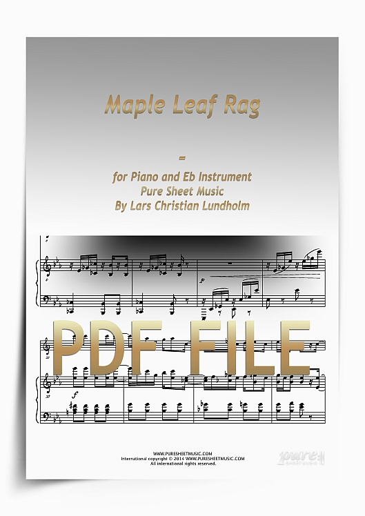 Thumbnail Maple Leaf Rag for Piano and Eb Instrument (PDF file), Pure Sheet Music arranged by Lars Christian Lundholm