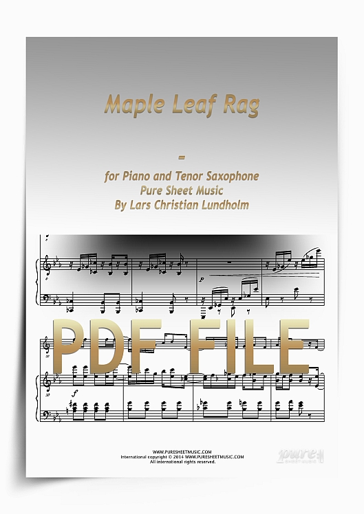 Thumbnail Maple Leaf Rag for Piano and Tenor Saxophone (PDF file), Pure Sheet Music arranged by Lars Christian Lundholm