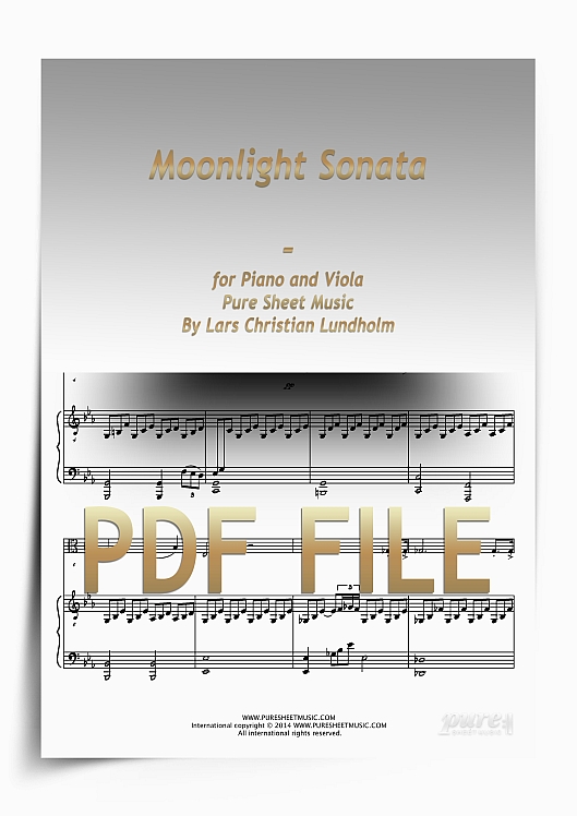 Thumbnail Moonlight Sonata for Piano and Viola (PDF file), Pure Sheet Music arranged by Lars Christian Lundholm