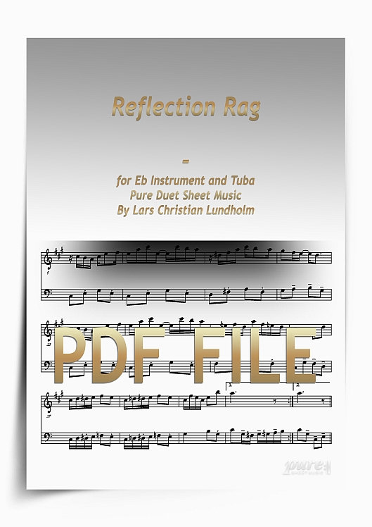 Thumbnail Reflection Rag for Eb Instrument and Tuba (PDF file), Pure Sheet Music arranged by Lars Christian Lundholm