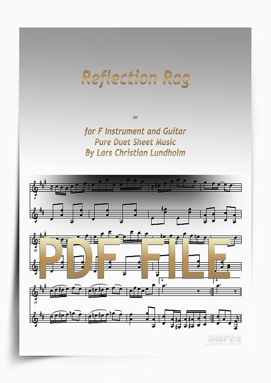 Thumbnail Reflection Rag for F Instrument and Guitar (PDF file), Pure Sheet Music arranged by Lars Christian Lundholm Thumbnail Reflection Rag for F Instrument and Guitar (PDF file), Pure Sheet Music arranged by Lars Christian Lundholm