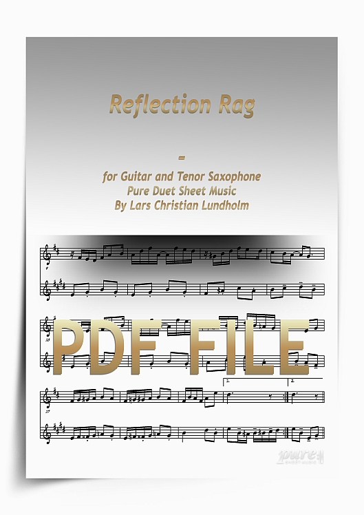 Thumbnail Reflection Rag for Guitar and Tenor Saxophone (PDF file), Pure Sheet Music arranged by Lars Christian Lundholm Thumbnail Reflection Rag for Guitar and Tenor Saxophone (PDF file), Pure Sheet Music arranged by Lars Christian Lundholm