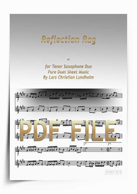 Thumbnail Reflection Rag for Tenor Saxophone Duo (PDF file), Pure Sheet Music arranged by Lars Christian Lundholm