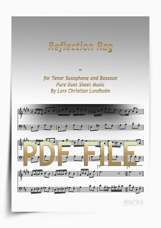 Thumbnail Reflection Rag for Tenor Saxophone and Bassoon (PDF file), Pure Sheet Music arranged by Lars Christian Lundholm