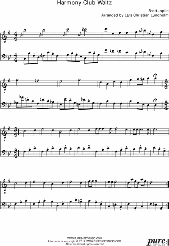 Harmony Club Waltz Pure Sheet Music Duet for Alto Saxophone and