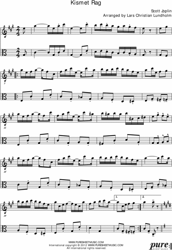 Kismet Rag Pure Sheet Music Duet for Alto Saxophone and Viola, Arranged