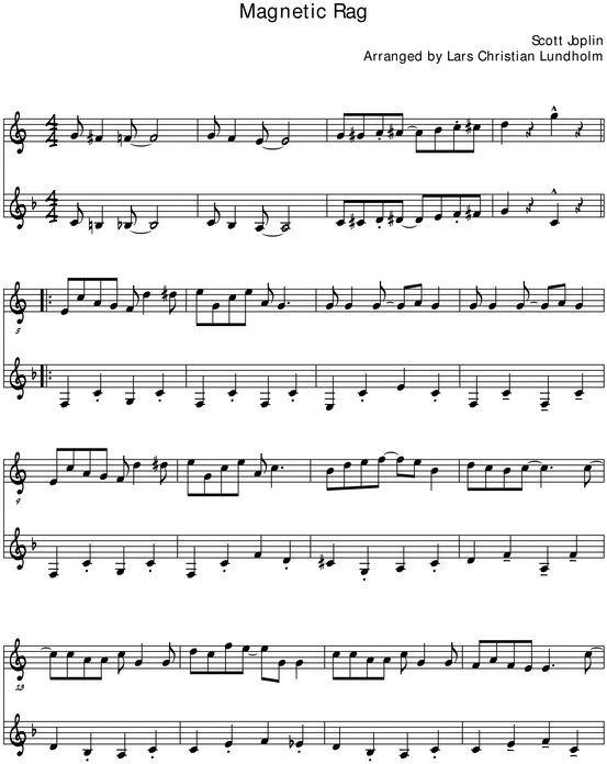 Rag Pure Sheet Music Duet for Trumpet and F Instrument