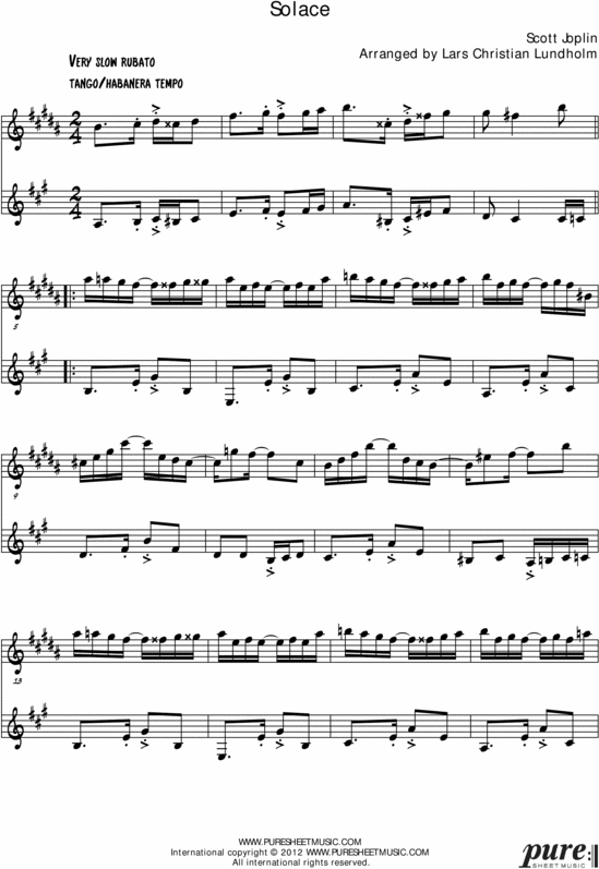 Solace Pure Sheet Music Duet for Alto Saxophone and French Horn