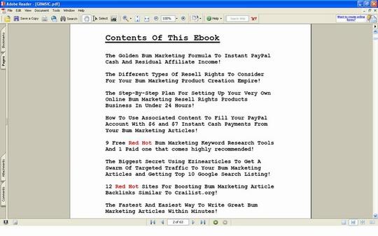 Pay for Bum Marketing Guide - Golden Bum Marketing Secrets To Instant Cash