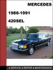 Thumbnail Mercedes-Benz 420SEL w126 1986-1991 Factory WORKSHOP Service manual