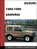 Thumbnail Suzuki Samurai 1986 - 1988 OEM Factory Service Repair Workshop Manual