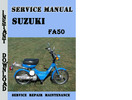 Thumbnail Suzuki FA50 Service Repair Manual Pdf Download