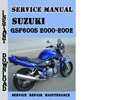 Thumbnail Suzuki GSF600S 2000-2002 Service Repair Manual Pdf Download