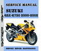 Thumbnail Suzuki GSX-R750 2000-2002 Service Repair Manual Pdf Download