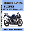 Thumbnail Suzuki GSX-R750 2004-2005 Service Repair Manual Pdf Download