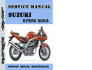 Thumbnail Suzuki SV650 2003 Service Repair Manual Pdf Download