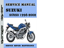 Thumbnail Suzuki SV650 1998-2002 Service Repair Manual Pdf Download
