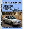 Thumbnail Suzuki Baleno SY413-416-418 1995-2001 Service Repair Manual 
