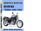 Thumbnail Suzuki VX800 1990-1993 Service Repair Manual Pdf Download