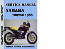 Thumbnail Yamaha TDR250 1988 Service Repair Manual Pdf Download