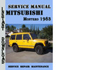 Thumbnail Mitsubishi Montero 1983 Service Repair Mnaual Pdf Download