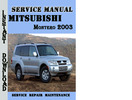 Thumbnail Mitsubishi Montero 2003 Service Repair Manual Pdf Download