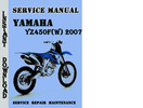 Thumbnail Yamaha YZ450F(W) 2007 Service Repair Manual Pdf Download