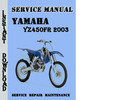 Thumbnail Yamaha YZ450FR 2003 Service Repair Manual Pdf Download