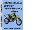 Thumbnail Suzuki DR-Z70 2008-2009 Service Repair Manual Pdf Download