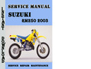 Thumbnail Suzuki RM250 2003 Service Repair Manual Pdf Download
