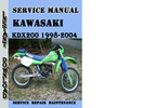 Thumbnail Kawasaki KDX200 1998-2004 Service Repair Manual Pdf Download