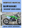 Thumbnail Kawasaki KX250F 2003-2004 Service Repair Manual