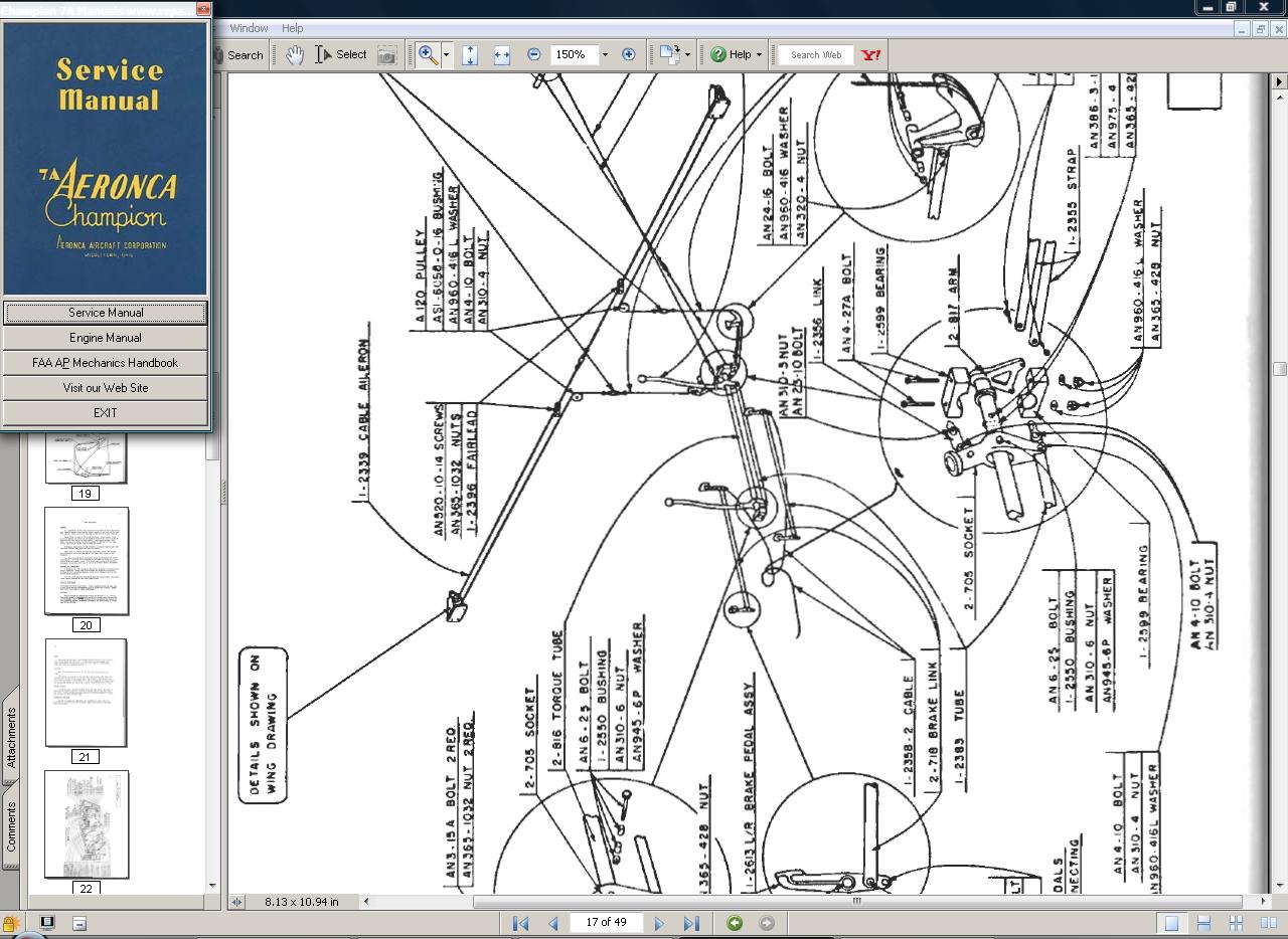 Thumbnail Aeronca 7a champion repair service manual set + engine Thumbnail Aeronca 7a champion repair service manual set + engine