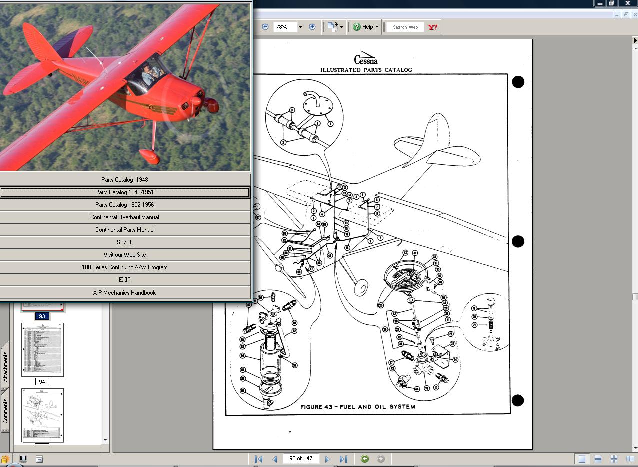 Cessna 170  manual set + engine 1948-56