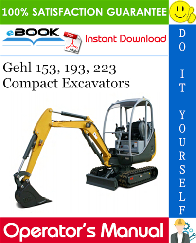 Thumbnail ☆☆ Best ☆☆ Gehl 153, 193, 223 Compact Excavators Operators Manual