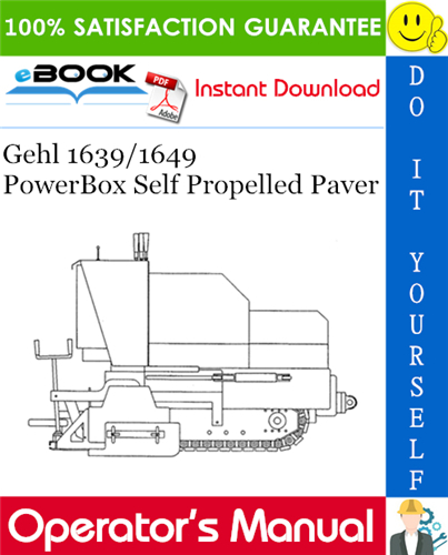 Thumbnail ☆☆ Best ☆☆ Gehl 1639/1649 PowerBox Self Propelled Paver Operators Manual