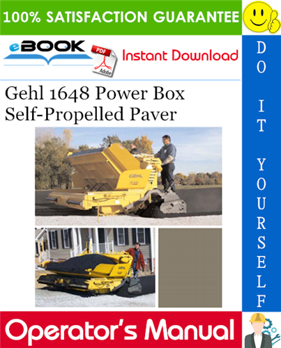 Thumbnail ☆☆ Best ☆☆ Gehl 1648 Power Box Self-Propelled Paver Operators Manual