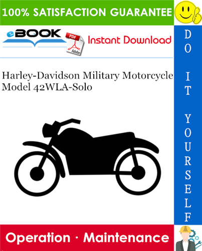 Thumbnail ☆☆ Best ☆☆ Harley-Davidson Military Motorcycle Model 42WLA-Solo Operation & Maintenance Manual