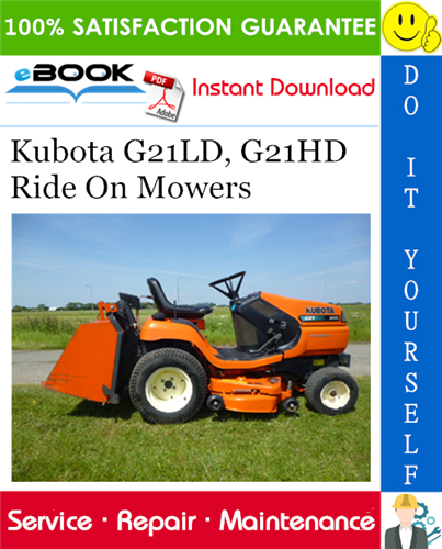 Thumbnail ☆☆ Best ☆☆ Kubota G21LD, G21HD Ride On Mowers Service Repair Manual